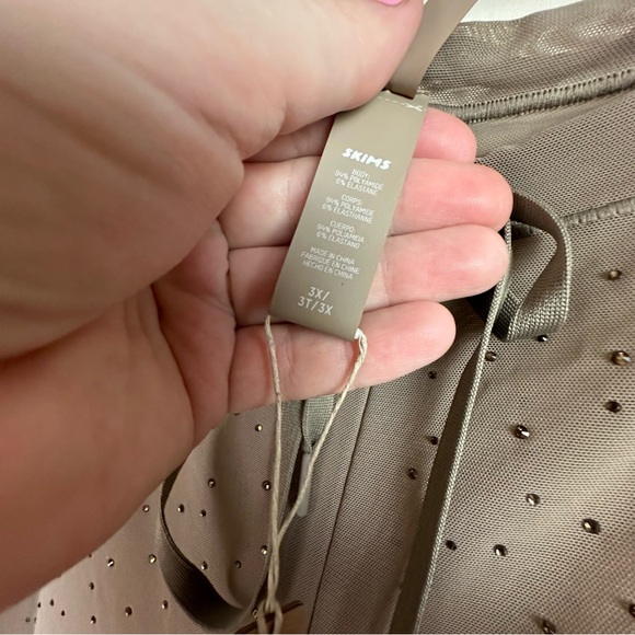 SKIMS Desert Brown/TanMesh Sparkling Rhinestones Drawstring Coverup Pants NWT 3X - Picture 11 of 16